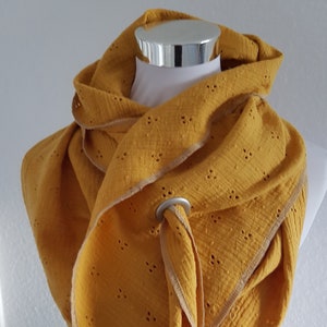 XXL muslin scarf in mustard yellow plain for spring/autumn