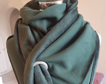 XXL scarf made of Alpine fleece in plain green