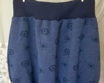 Balloon skirt / size. 34 - 50 / Sweat / Dandelions / Blue
