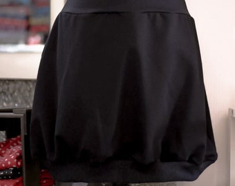 Balloon skirt, size 34 - 58 and made to measure, made of sweat in black plain
