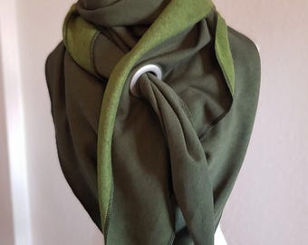 XXL scarf made of winter sweat in green plain