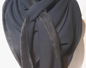 XXL scarf made of Alpenfleece in dark grey solid color