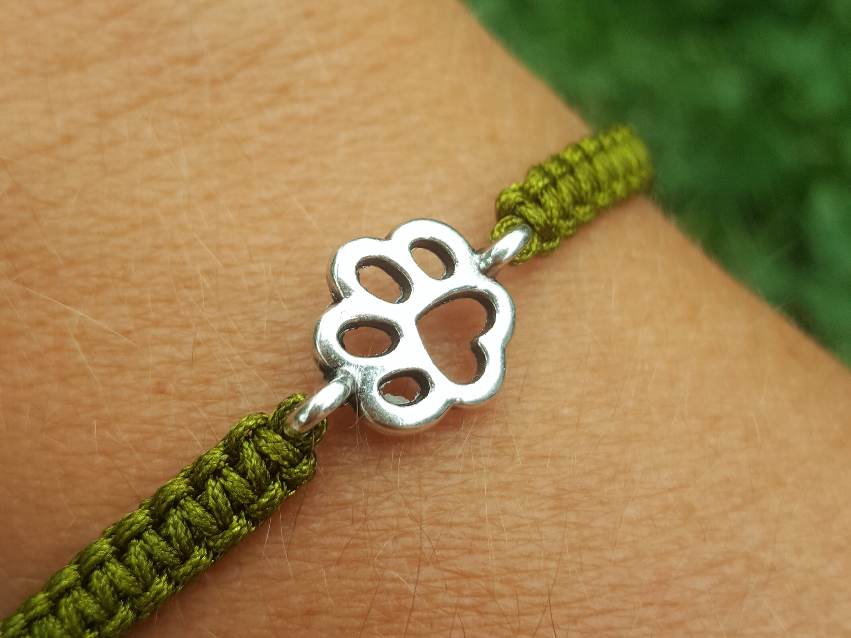 Bracelet Lucky Charm Bracelet Friendship Ribbon in Green Etsy UK