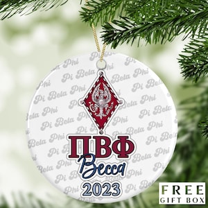 Pi Beta Phi Sorority Ornament: Custom College Merch for Big Little Sorority Gifts