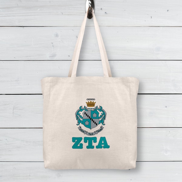 Zeta Tau Alpha Custom Canvas Tote Bag - Perfect Sorority Gift!