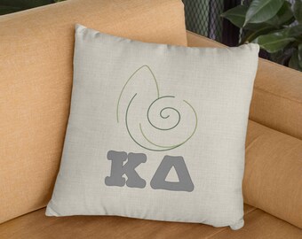 Kappa Delta Sorority Pillow: Linen Greek Letters Gift