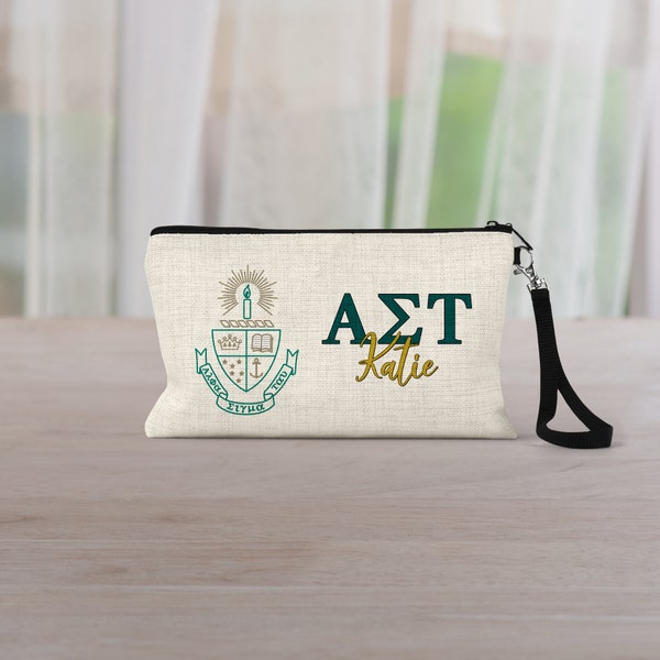 Alpha Sigma Tau Sorority Makeup Bag – Ideal Greek Gifts for Big Little Sorority Sisters