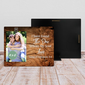 Personalized Engagement and Wedding Photo Frame Custom Mr & Mrs Picture Frame for 5th Anniversary, Bookshelf, and Desk Decor image 2