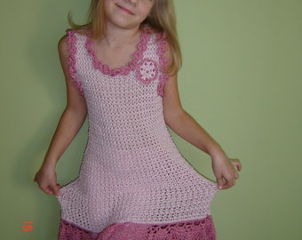 Robe d'été au crochet pour fille 7-8 ans