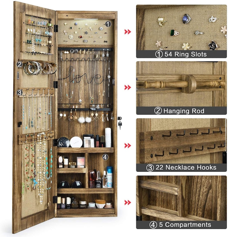 Jewelry Armoire Solid Wood Jewelry Organizer with Etsy