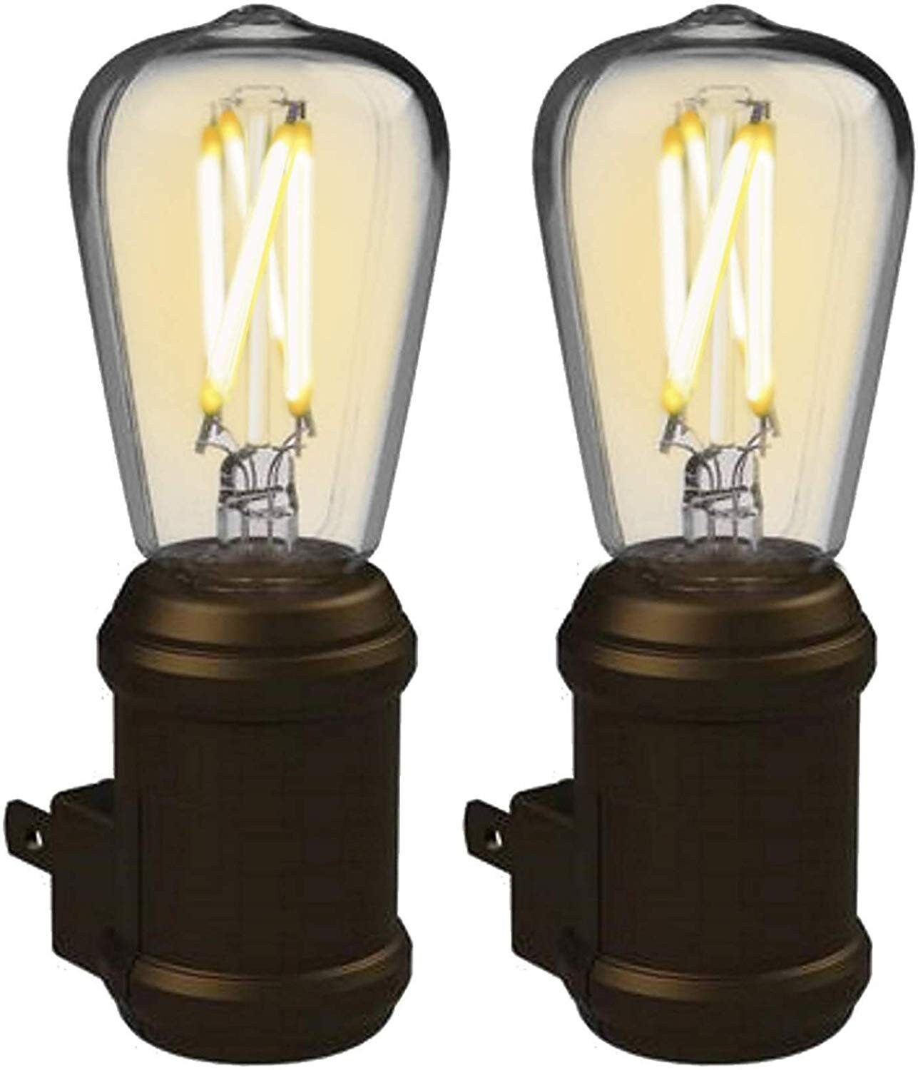 Vintage Night Light 2 Pack Bronze LED Edison Night Light Etsy