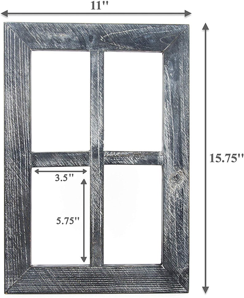 Rustic Window Panes with Hanging Hardware for Bedroom Living Room Bathroom Barnwood Home Decor ,SET OF 2 15.75\u201d x 11\u201d x 1\u201d Each