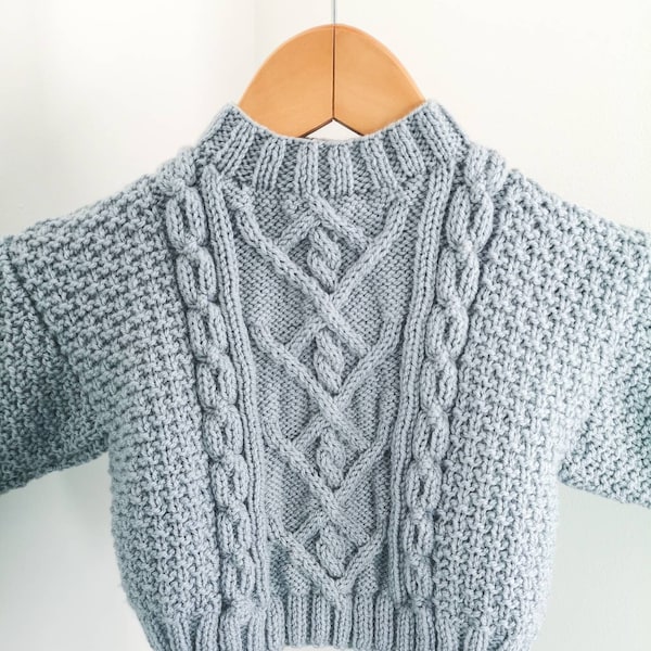 Cotton Knit Baby Sweater Grey main image 0