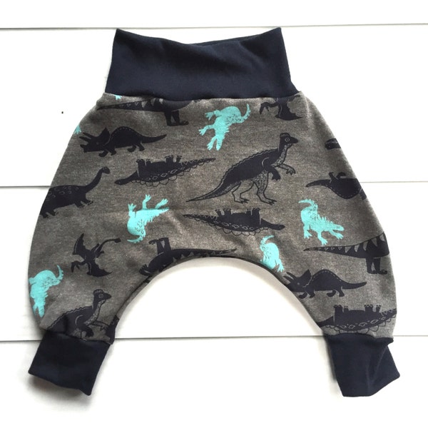 Dinosaurier Harem Hosen, Baby Lounge Hosen, MC Hammer Hosen, Baby bequeme Hosen