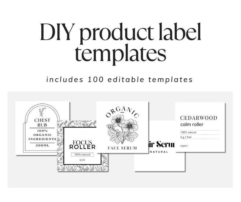 DIY Product Label Templates: Printable - Etsy