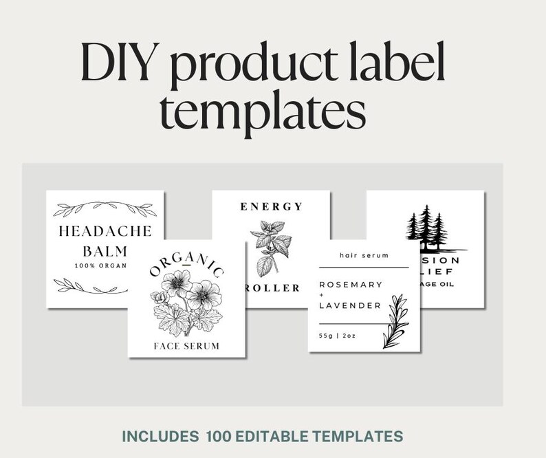 DIY Product Label Templates: Printable - Etsy