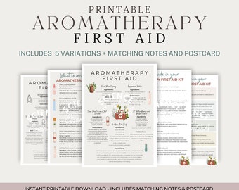 Aromatherapy for First Aid Support: Printable