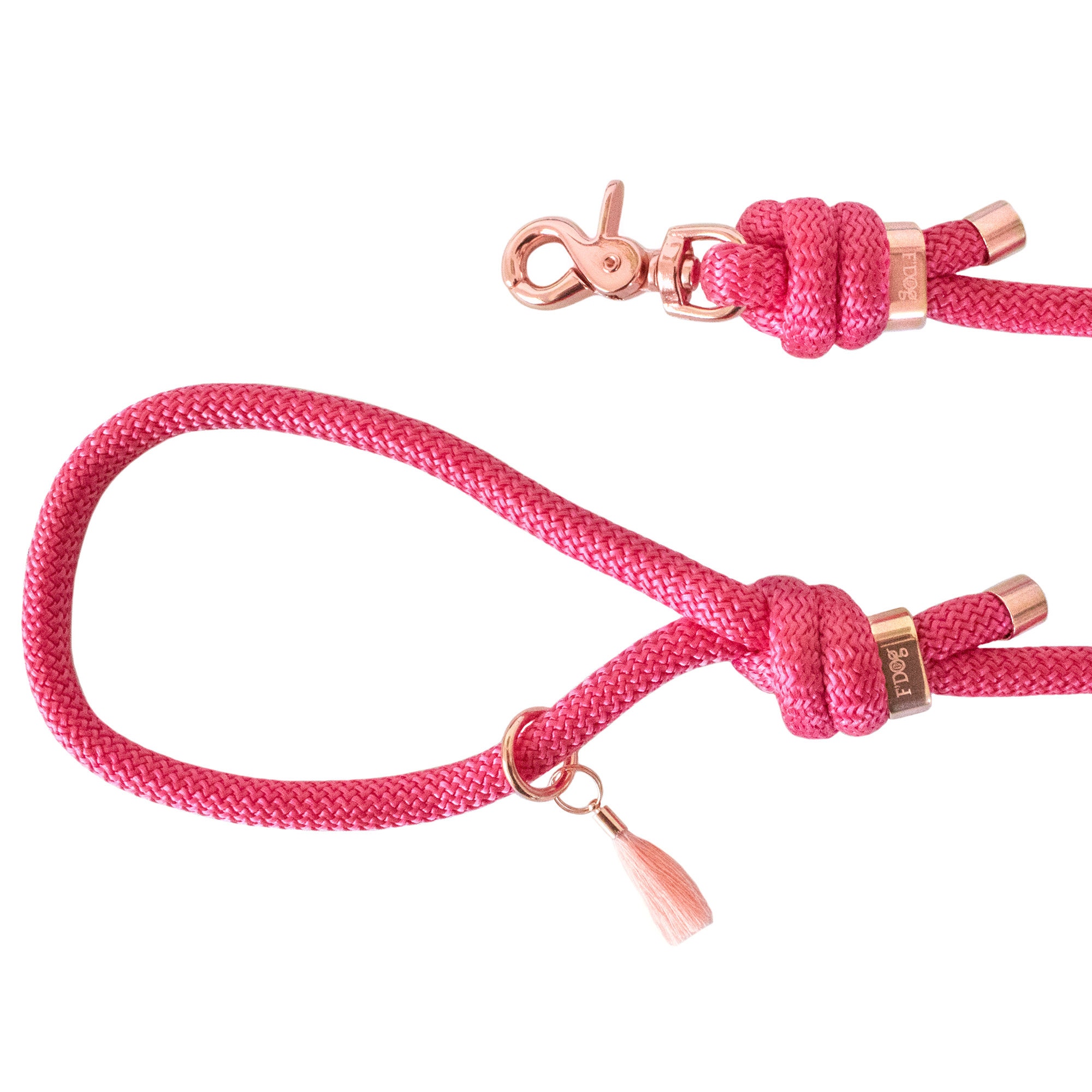 Dog Leash - Laisse Pour Chien Paracorde Framboise Metal Hardware Fashion Dog