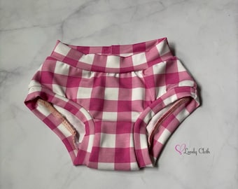 Pink Gingham Panties. Girls Underwear