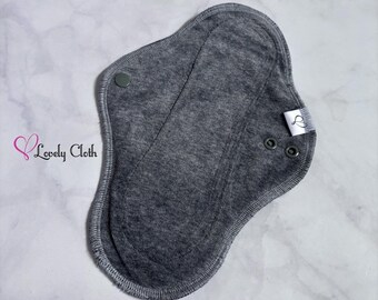 Charcoal 10” Regular Cloth Pad. Cloth Menstrual Pad. Reusable. Periods
