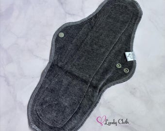 Charcoal 14” Heavy Cloth Pad. Cloth Menstrual Pad. Reusable. Periods