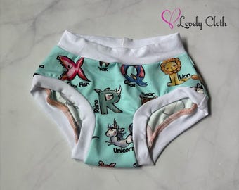 Alphabet Animals Panties. Girls Underwear
