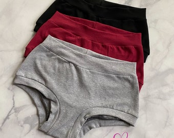 3 Pack MADE TO ORDER, woman boyshort panties , boyshorts, woman brief, scrundies, lingerie