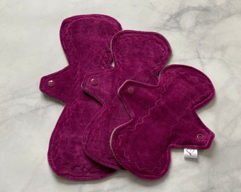 Cloth Pad Size Sampler, Cloth menstrual pad, mama cloth, reusable pads, sanitary pads, cotton velour