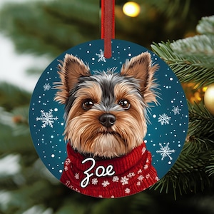 Yorkie Ornament • Personalized Yorkie Ornament •  Yorkie Christmas Gift • Yorkshire Terrier Ornament • Dog Lover Gift • FREE SHIPPING