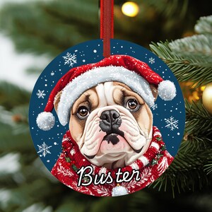 Bulldog Ornament • Personalized Bulldog Ornament •  Bulldog Christmas Gift • Bulldog Holiday Ornament • Bulldog Lover  • FREE SHIPPING