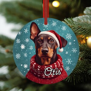 Doberman Ornament • Personalized Doberman Ornament •  Doberman Christmas Gift • Doberman Holiday Ornament • Doberman • FREE SHIPPING