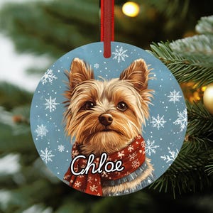 Yorkie Ornament • Personalized Yorkie Ornament •  Yorkie Christmas Gift • Yorkshire Terrier Ornament • Dog Lover Gift • FREE SHIPPING