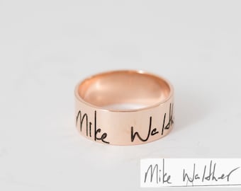 Signature Ring - Handwriting Men Ring - Memorial Signature Ring -  Unisex Ring - Father Gift - Gift for him - Wedding Gift - Christmas gift