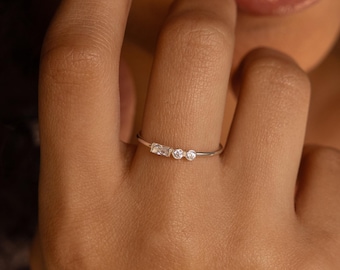 Custom Morse Code Birthstone Ring • Sterling Silver Initial Jewelry
