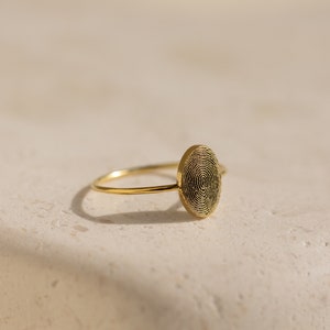 Oval Fingerprint Ring - Custom Oval Ring - Personalized Ring - Actual Fingerprint Ring - Mother Gift