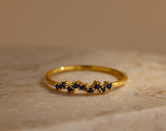 Sterling Silver Tiny Birthstone Ring: Custom CZ Cluster - Christmas Gift