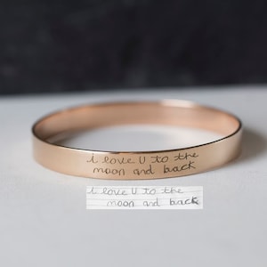 Actual Handwriting Bangle - Personalized Signature Bangle - Engraved Signature Bracelet - Memorial Bangle - Mothers Gift - Christmas Gift