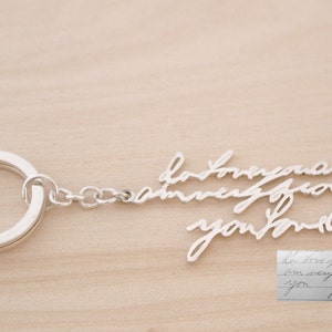 Portachiavi con firma - Portachiavi con firma commemorativa - Portachiavi scritto a mano - Regalo per lui - Regalo per il padre - Regalo per la festa del papà