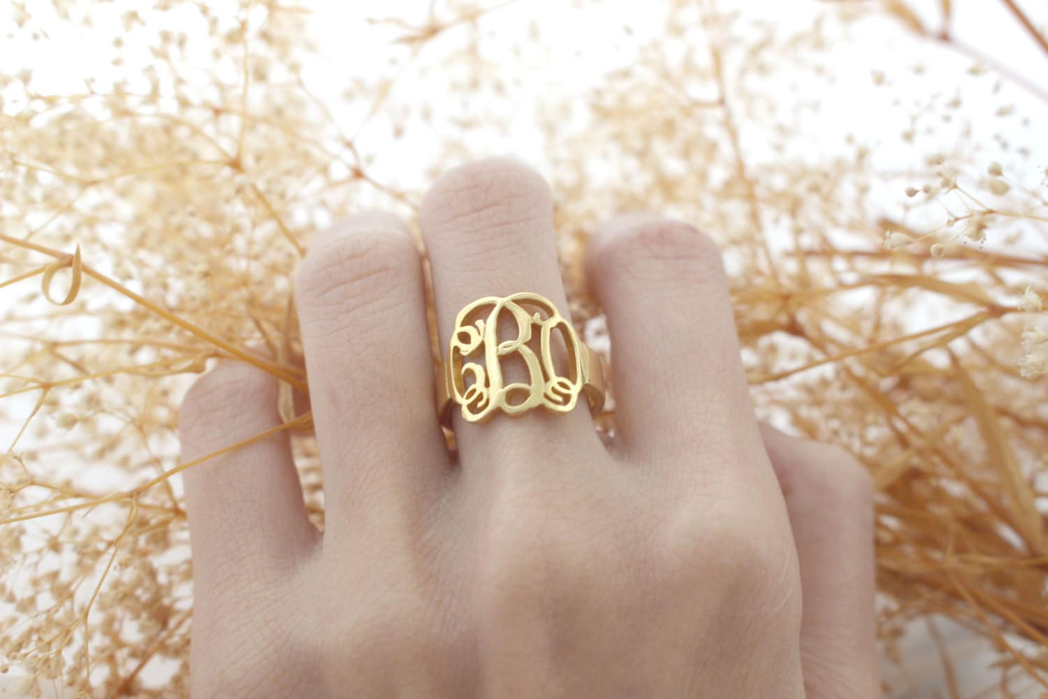Monogram Ring - Personalized Monogram Ring - Sterling Silver Name Ring - Monogram Ring - Mother Gift - Christmas Gifts