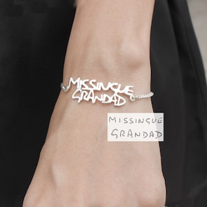 Signature Bracelet - Handwriting Bracelet - Memorial Personalized Jewelry - Bridesmaid Gift - Memorial Gift - Mother Gift - Christmas gift