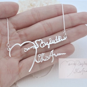 Sterling Silver Handwriting Necklace – Personalized Memorial Jewelry