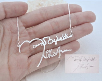 Signature Necklace - Handwriting Necklace - Memorial Personalized Jewelry - Bridesmaid Gifts - Memorial Gift - Mother Gift - Christmas gift