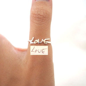 Signature Ring - Handwriting Ring - Initial Ring - Personalized Ring - Christmas Gift- Mother Gift - Bridesmaid Jewelry - Mother gift