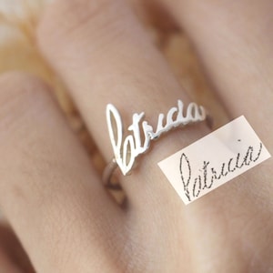 Signature Ring - Personalized Handwriting Ring - Keepsake Jewelry in Sterling Silver - Bridesmaid Gift - Mother Gift