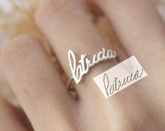 Signature Ring - Personalized Handwriting Ring - Keepsake Jewelry in Sterling Silver - Bridesmaid Gift - Mother Gift