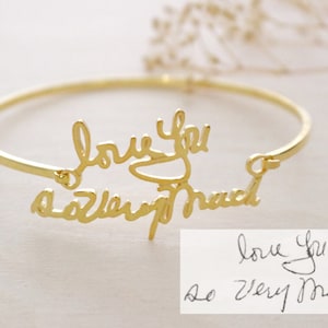 Signature Bangle - Handwriting Bangle - Memorial Personalized Jewelry - Bridesmaid Gift - Mother Gift - Christmas Gift