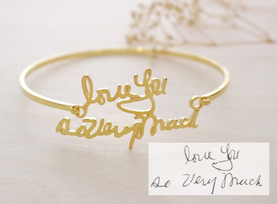 Signature Bangle Handwriting Bangle Memorial Personalized