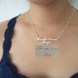 Signature Necklace - Handwriting Necklace - Memorial Personalized Jewelry - Bridesmaid Gift - Memorial Gift - Mother Gift - Christmas gift