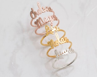 Custom name ring - Stackable Name Ring - Personalized Name Ring - Bridesmaid Gift - New Mom Gift - Personalized Gift