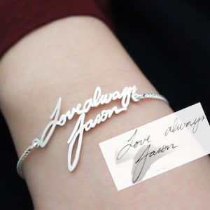 Signature-armband - handschriftarmband - gedenkteken gepersonaliseerde sieraden - bruidsmeisje cadeau - moeder cadeau